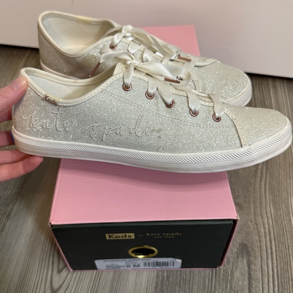 Kate Spade x Keds Kickstart Script Ivory Sneaker